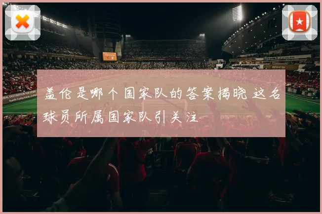 盖伦是哪个国家队的答案揭晓 这名球员所属国家队引关注